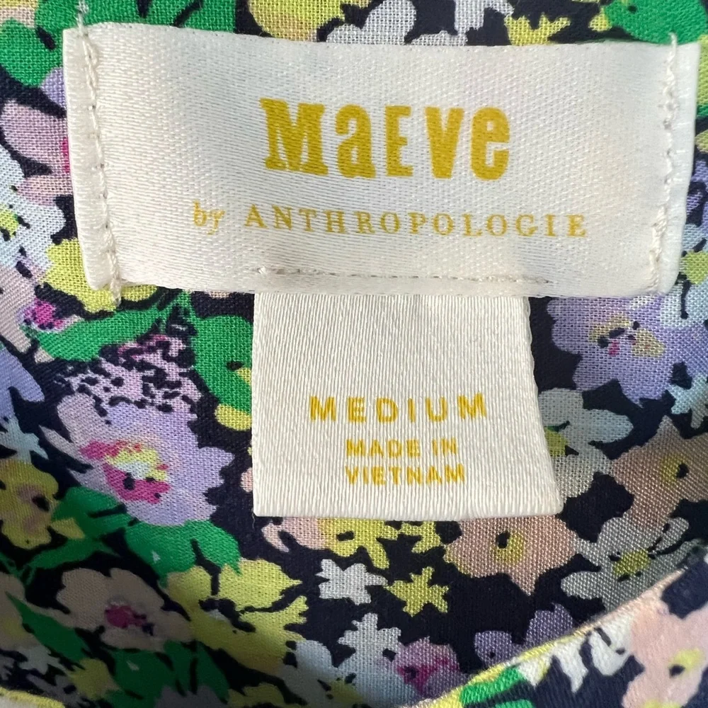 Anthropologie Maeve Floral Long Sleeve Button Front Blouse_4